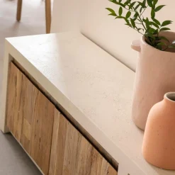 Meuble Tv<Made in Meubles Meuble TV 2 portes et 1 étagère en bois effet béton et bois recyclé Dalva