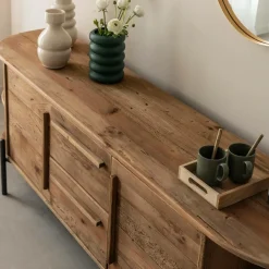 Meuble Tv<Made in Meubles Meuble TV arrondi en bois recyclé Blaise