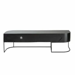 Meuble Tv<Made in Meubles Meuble TV arrondi en bois de manguier et métal Ysé