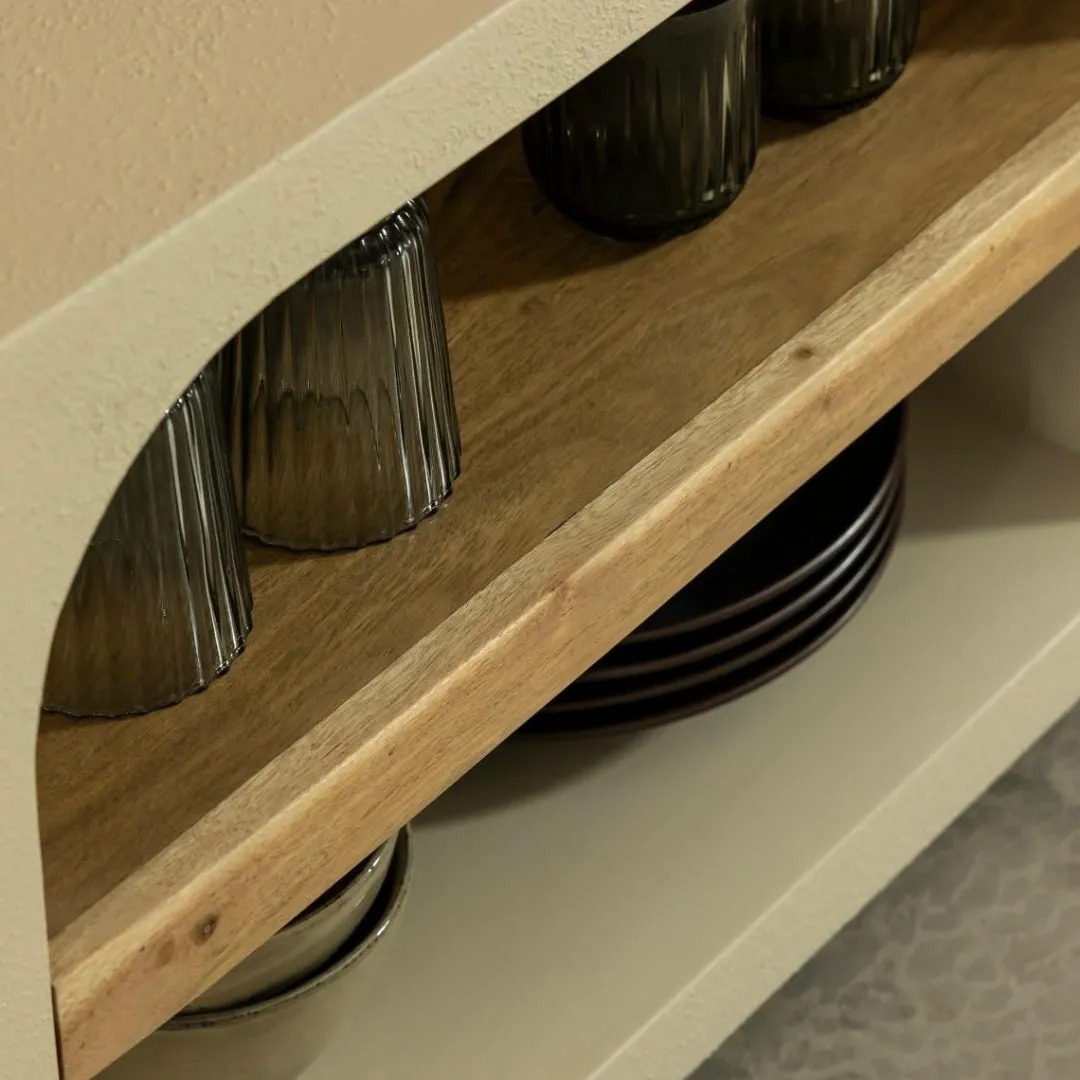 Meuble Tv<Made in Meubles Meuble TV avec étagères en bois effet béton et bois recyclé Dalva