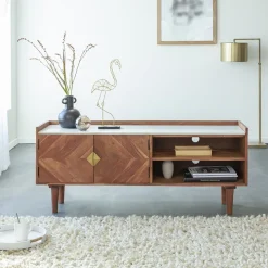 Meuble Tv<Made in Meubles Meuble TV en bois d'acacia Naxos