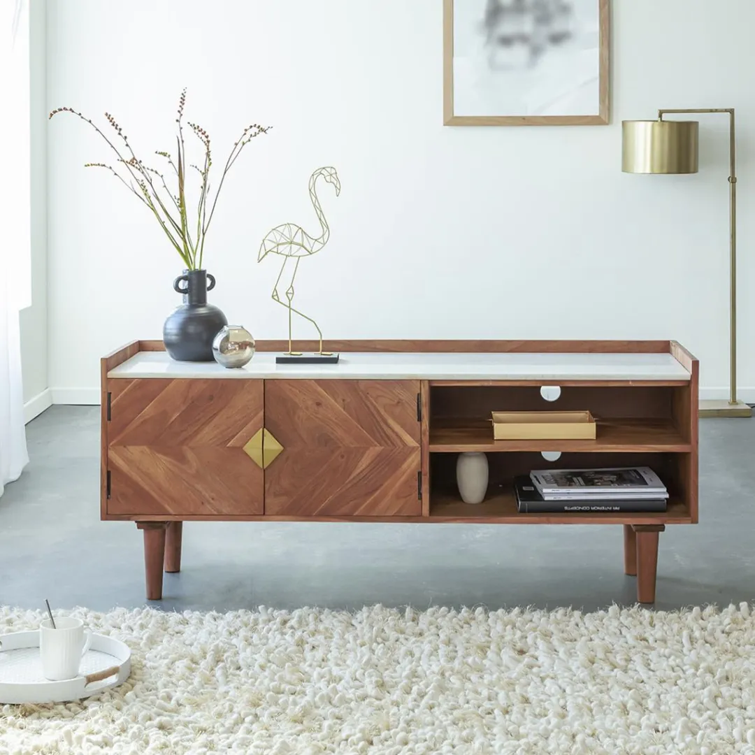 Meuble Tv<Made in Meubles Meuble TV en bois d'acacia Naxos