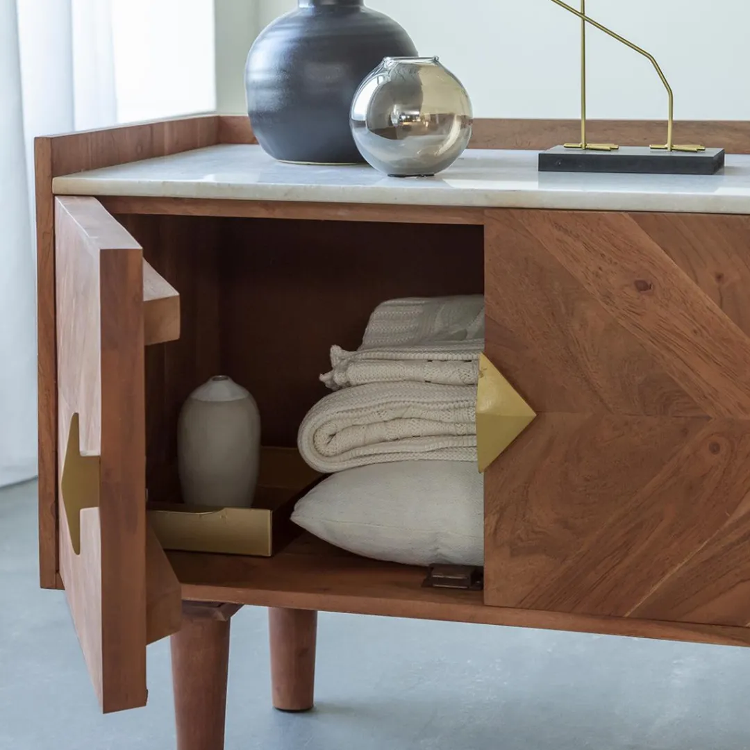 Meuble Tv<Made in Meubles Meuble TV en bois d'acacia Naxos