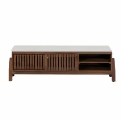 Meuble Tv<Made in Meubles Meuble TV en bois d'acacia et terrazzo Kaelis