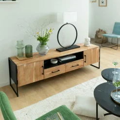Meuble Tv<Made in Meubles Meuble TV en bois d'acacia et métal Bosco