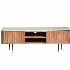 Meuble Tv<Made in Meubles Meuble tv en bois d'acacia et marbre blanc Judith