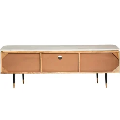 Meuble Tv<Made in Meubles Meuble tv en bois d'acacia et marbre blanc Judith