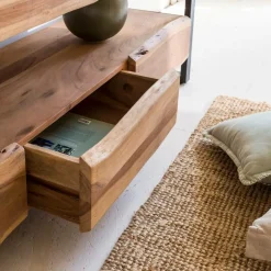 Meuble Tv<Made in Meubles Meuble TV en bois d'acacia 3 tiroirs Tree