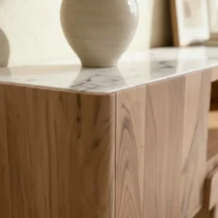 Meuble Tv<Made in Meubles Meuble TV en bois d'acacia et marbre Tara
