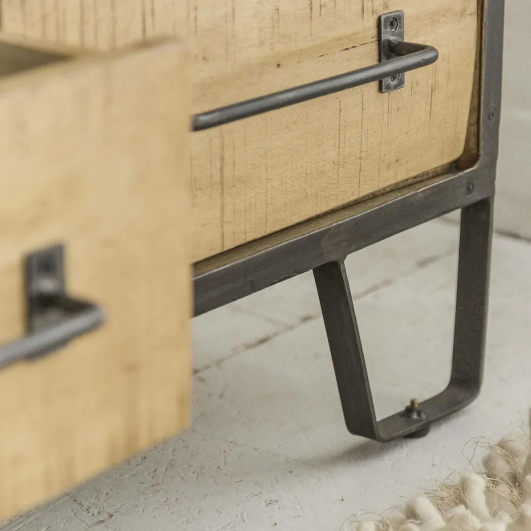 Meuble Tv<Made in Meubles Meuble TV en bois de manguier 3 tiroirs Wood