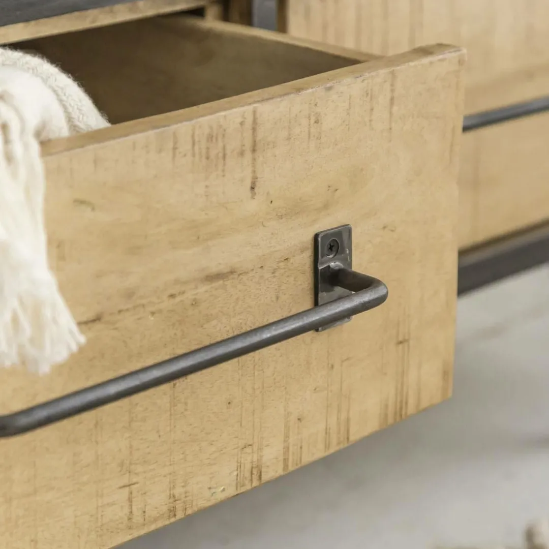 Meuble Tv<Made in Meubles Meuble TV en bois de manguier 3 tiroirs Wood