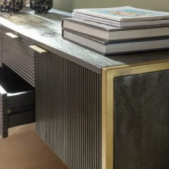 Meuble Tv<Made in Meubles Meuble TV en bois de manguier et métal doré Ange