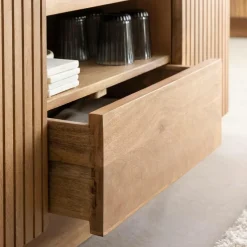 Meuble Tv<Made in Meubles Meuble TV en bois de manguier et marbre Adler