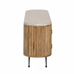 Meuble Tv<Made in Meubles Meuble TV en bois de manguier et terrazzo Ambrine