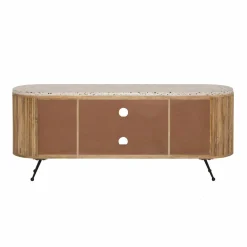 Meuble Tv<Made in Meubles Meuble TV en bois de manguier et terrazzo Ambrine