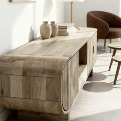 Meuble Tv<Made in Meubles Meuble TV en bois de manguier clair Yoni