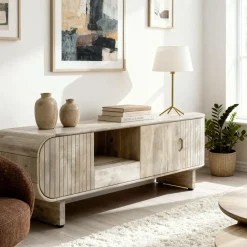 Meuble Tv<Made in Meubles Meuble TV en bois de manguier clair Yoni