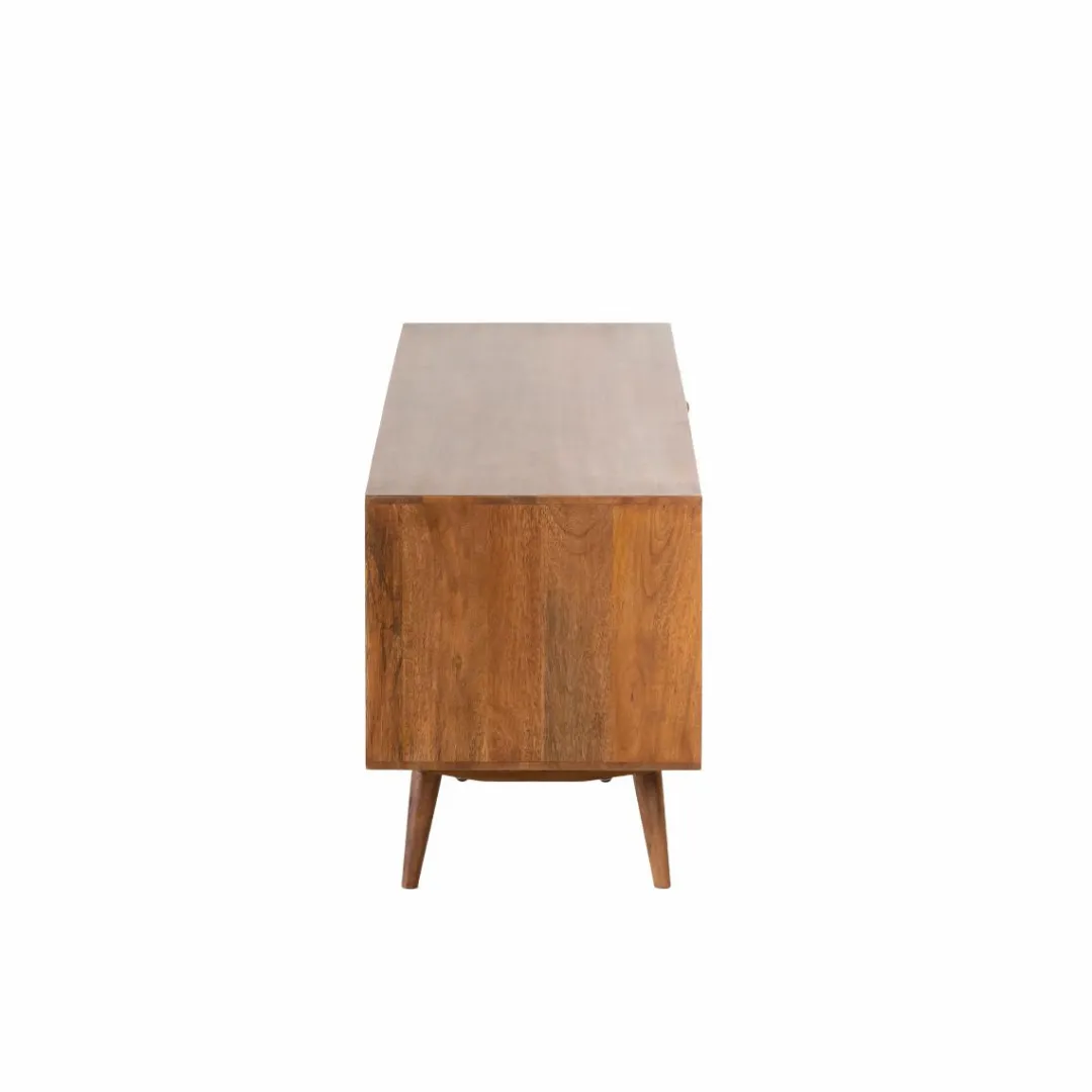 Meuble Tv<Made in Meubles Meuble TV en bois de manguier et cannage Charline