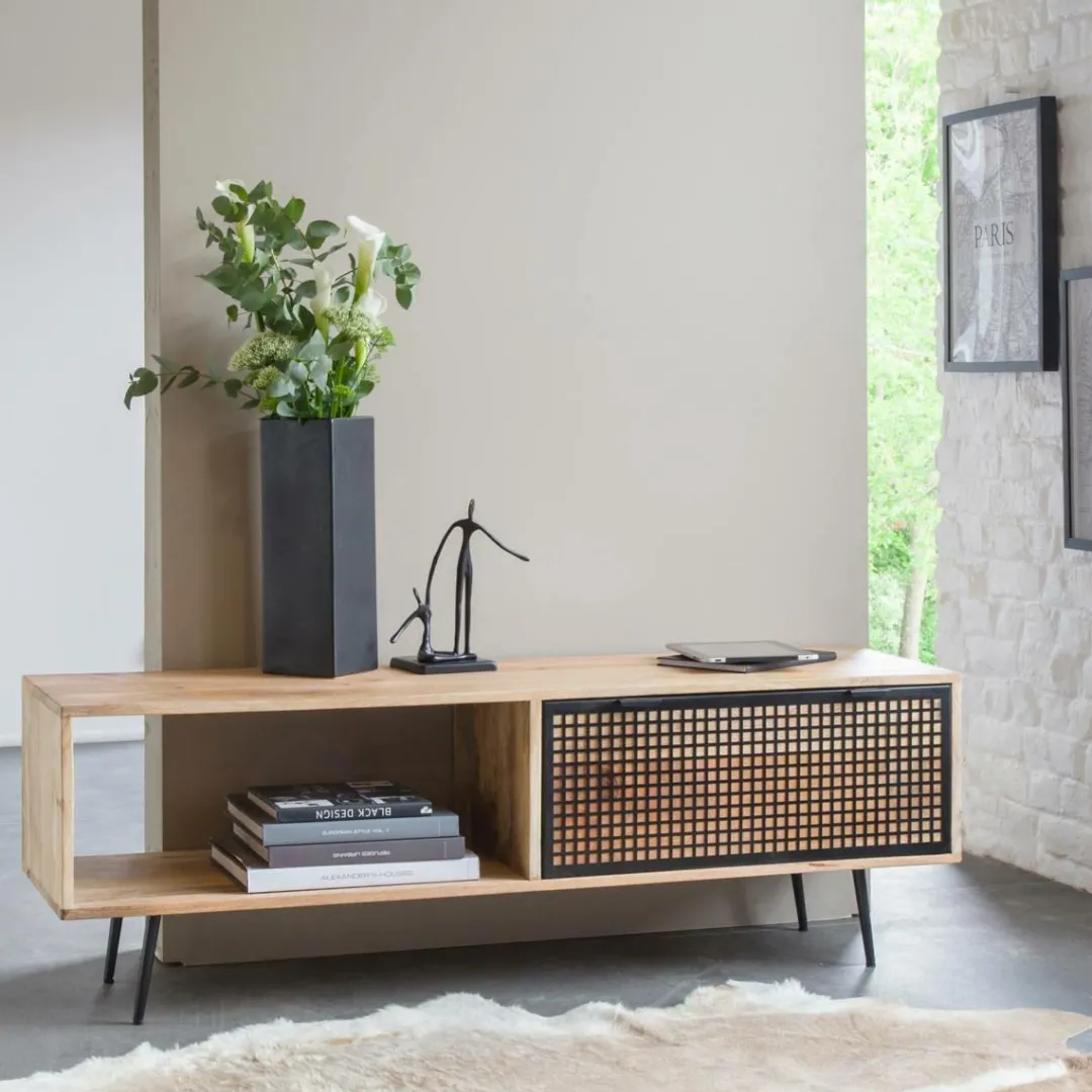 Meuble Tv<Made in Meubles Meuble TV en bois de manguier 140 cm Jasmin