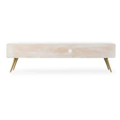 Meuble Tv<Made in Meubles Meuble TV en bois de manguier blanchi Rhodes