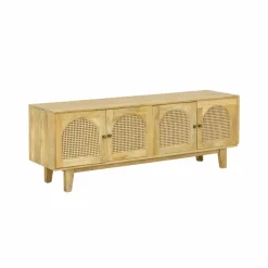 Meuble Tv<Made in Meubles Meuble TV en bois de manguier et cannage Edana
