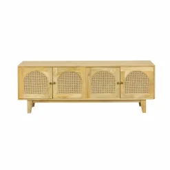 Meuble Tv<Made in Meubles Meuble TV en bois de manguier et cannage Edana