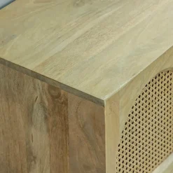 Meuble Tv<Made in Meubles Meuble TV en bois de manguier et cannage Edana