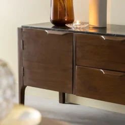 Meuble Tv<Made in Meubles Meuble TV en bois de manguier et marbre noir Roch