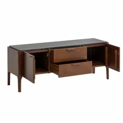 Meuble Tv<Made in Meubles Meuble TV en bois de manguier et marbre noir Roch