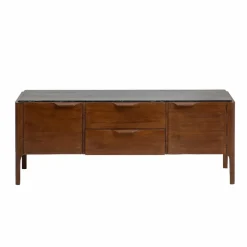 Meuble Tv<Made in Meubles Meuble TV en bois de manguier et marbre noir Roch