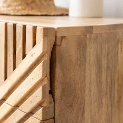 Meuble Tv<Made in Meubles Meuble TV en bois de manguier chevrons Maëva