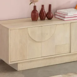 Meuble Tv<Made in Meubles Meuble TV en bois de manguier blanchi Miliam