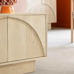 Meuble Tv<Made in Meubles Meuble TV en bois de manguier blanchi Miliam