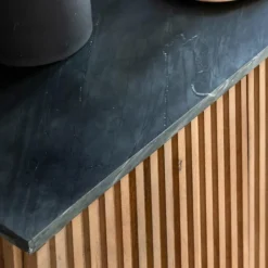 Meuble Tv<Made in Meubles Meuble TV en bois de manguier et marbre Betty