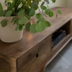 Meuble Tv<Made in Meubles Meuble TV en bois de manguier foncé Daelan