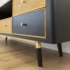 Meuble Tv<Made in Meubles Meuble TV en cannage et métal Volterra