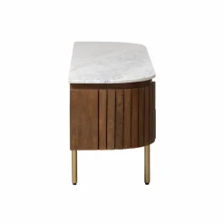 Meuble Tv<Made in Meubles Meuble TV en marbre et bois de manguier Sienne