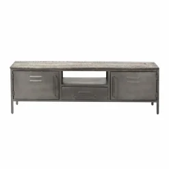 Meuble Tv<Made in Meubles Meuble tv en métal gris Gustavo