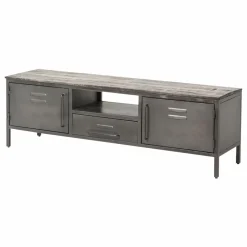 Meuble Tv<Made in Meubles Meuble tv en métal gris Gustavo