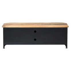 Meuble Tv<Made in Meubles Meuble TV noir avec plateau en bois de manguier Combi