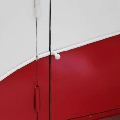 Meuble Tv<Made in Meubles Meuble TV rouge avec plateau en bois de manguier Combi