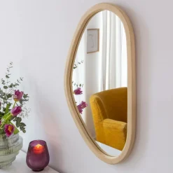 Miroir|Décoration<Made in Meubles Miroir abstrait en bois de manguier clair Marley