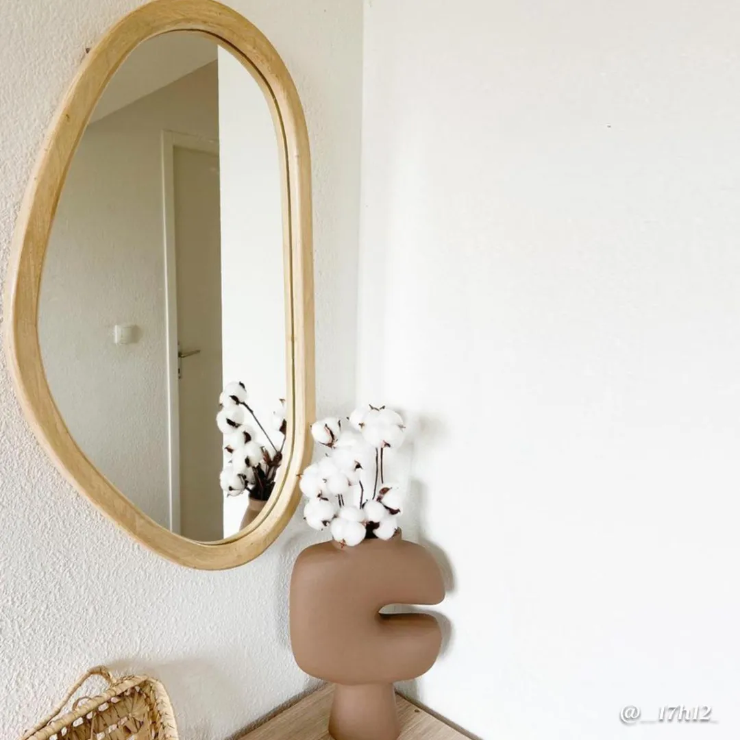 Miroir|Décoration<Made in Meubles Miroir abstrait en bois de manguier clair Marley