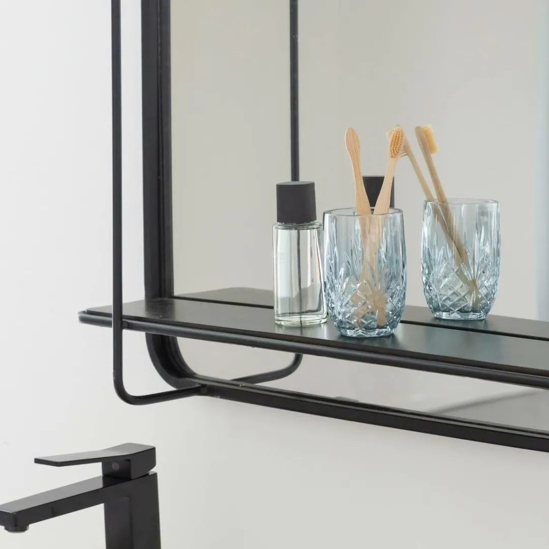 Miroir|Décoration<Made in Meubles Miroir avec étagère en bois et métal Jill