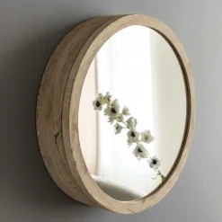 Miroir<Made in Meubles Miroir avec étagères en bois de manguier clair Juliet