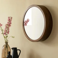 Miroir|Décoration<Made in Meubles Miroir avec étagères en bois de manguier foncé Remick