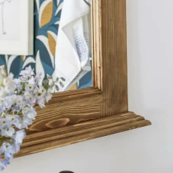 Miroir<Made in Meubles Miroir en bois de pin ciré miel Manel