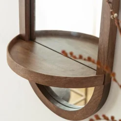 Miroir|Décoration<Made in Meubles Miroir ovale avec étagère en bois de manguier Marley