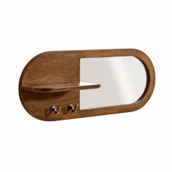 Miroir|Décoration<Made in Meubles Miroir ovale en bois de manguier foncé Remick