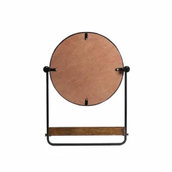 Décoration<Made in Meubles Miroir rond avec étagère en bois et métal Gary